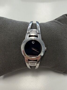 Movado Amorosa Sapphire Crystal Stainless Steel Ladies Bangle Bracelet Watch